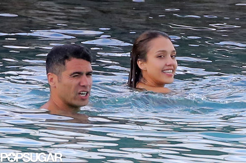 Jessica Alba Gets in Bikini Cuddles With Cash Warren in St. Barts Jessica Alba Gets in Bikini Cuddles With Cash Warren in St. Barts