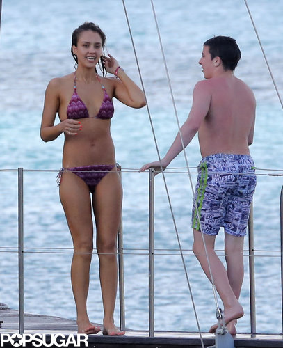 Jessica Alba Gets in Bikini Cuddles With Cash Warren in St. Barts Jessica Alba Gets in Bikini Cuddles With Cash Warren in St. Barts