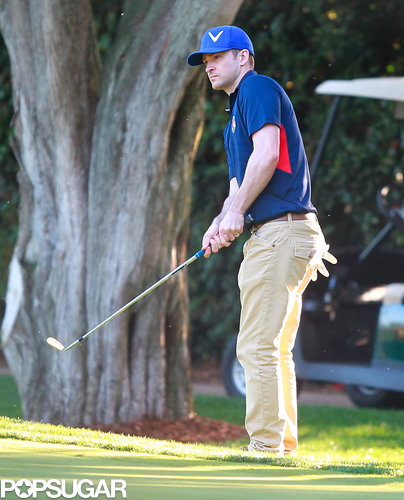Justin Timberlake hit a shot at the golf course in LA.
Justin Timberlake hit a shot at the golf course in LA.