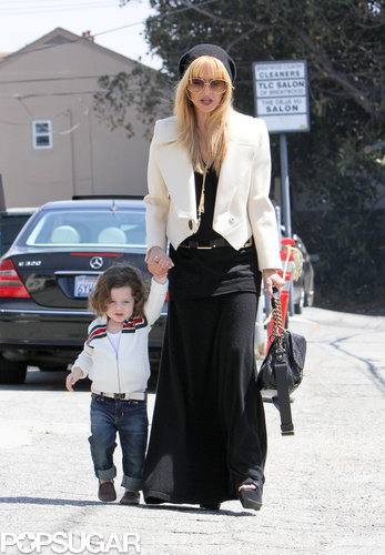Rachel Zoe Slides With Skyler During Park Playtime Rachel Zoe Slides With Skyler During Park Playtime