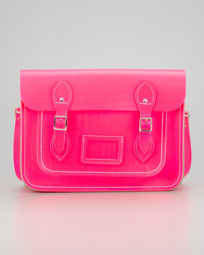 Cambridge Satchel Company 13" Classic Leather Satchel, Fluoro Pink