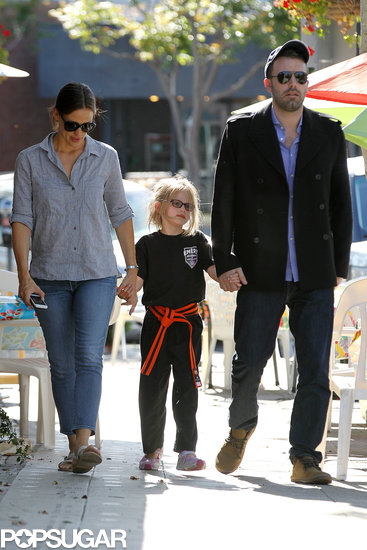 Ben Affleck and Jennifer Garner held hands with Violet.
Ben Affleck and Jennifer Garner held hands with Violet.