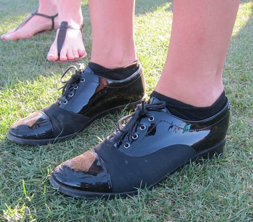 A pair of Chanel patent leather spectators were an unexpected sighting on the polo fields.
A pair of Chanel patent leather spectators were an unexpected sighting on the polo fields.