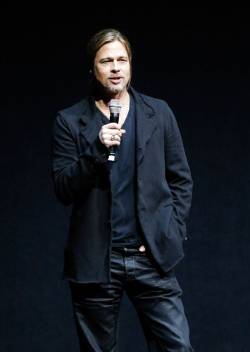 Brad Pitt Says He Made World War Z For His "Boys" at CinemaCon Brad Pitt Says He Made World War Z For His "Boys" at CinemaCon