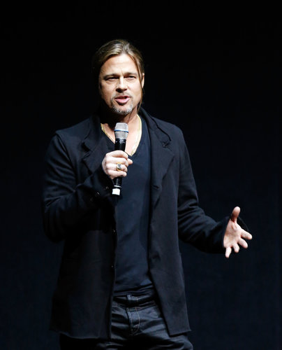 Brad Pitt Says He Made World War Z For His "Boys" at CinemaCon Brad Pitt Says He Made World War Z For His "Boys" at CinemaCon