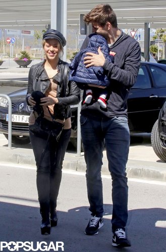 Shakira and Gerard Show Airport PDA as She and Milan Head to LA Shakira and Gerard Show Airport PDA as She and Milan Head to LA