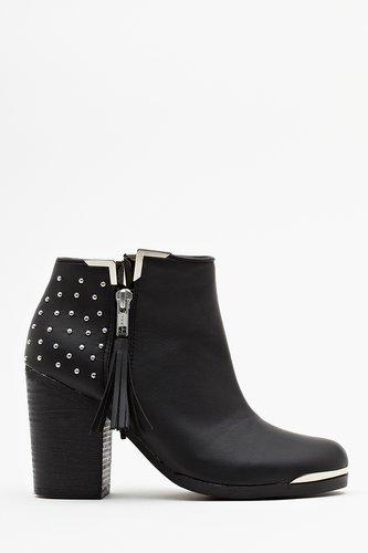 Studded Ankle Boot - Black