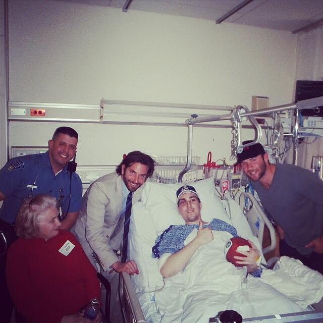 Bradley Cooper Pays a Special Visit to Boston Marathon Bombing Survivor Bradley Cooper Pays a Special Visit to Boston Marathon Bombing Survivor