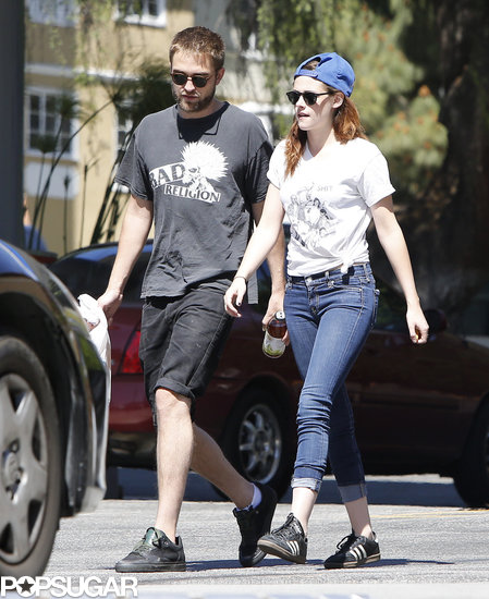 Robert Pattinson walked with Kristen Stewart.
Robert Pattinson walked with Kristen Stewart.