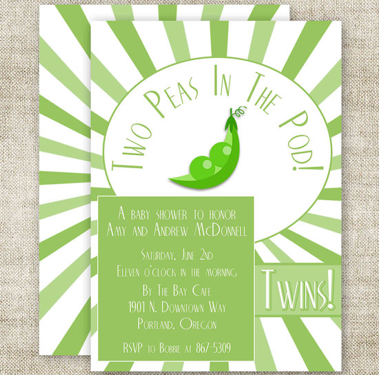 Two Peas in the Pod Invitation Two Peas in the Pod Invitation