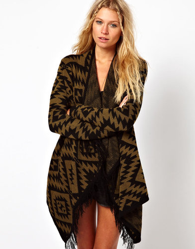 ASOS Blanket Cardigan With Fringe Detail