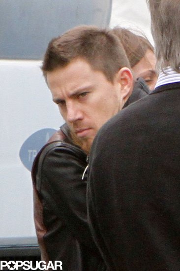 Channing Tatum got serious on Wednesday in Norfolk, England, during shooting for his film Jupiter Ascending.
Channing Tatum got serious on Wednesday in Norfolk, England, during shooting for his film Jupiter Ascending.