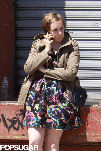 Lena Dunham and Allison Williams Get in Girl Time on Set Lena Dunham and Allison Williams Get in Girl Time on Set