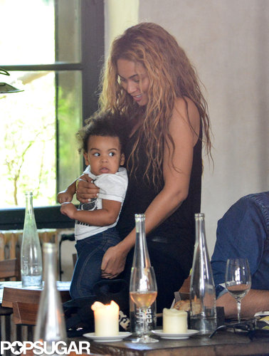 Beyoncé cradled baby Blue as they lunched in Paris in April 2013.
Beyoncé cradled baby Blue as they lunched in Paris in April 2013.