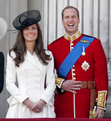 Kate Middleton and Prince William smiled big at a June 2011 Trooping the Color Parade in London.
Kate Middleton and Prince William smiled big at a June 2011 Trooping the Color Parade in London.