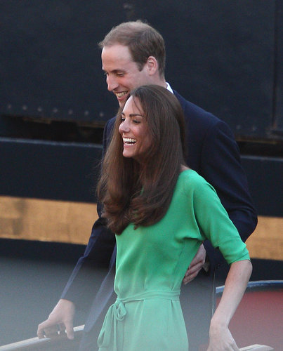 Kate Middleton and Prince William let out a laugh at the July 2011 prewedding festivities of Zara Phillips and Mike Tindall in Scotland.
Kate Middleton and Prince William let out a laugh at the July 2011 prewedding festivities of Zara Phillips and Mike Tindall in Scotland.