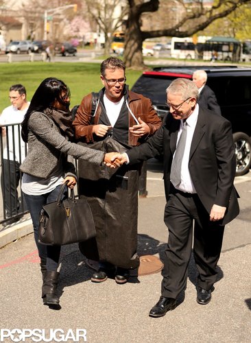 Matt and Luciana Damon arrived at Harvard University, where Matt revived the 2013 Harvard Arts Medal.
Matt and Luciana Damon arrived at Harvard University, where Matt revived the 2013 Harvard Arts Medal.