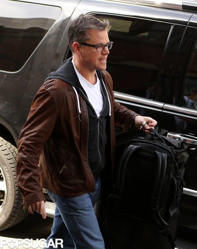 Matt Damon arrived in Cambridge, MA, on Thursday.
Matt Damon arrived in Cambridge, MA, on Thursday.