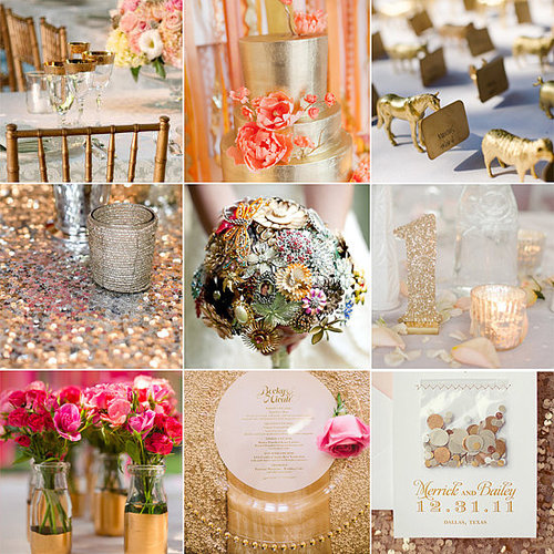Hoping to strike gold with your big-day decor? POPSUGAR Home has rounded up a range of gold-star ideas to help you incorporate the shade into your wedding design — and you may be surprised by its versatility.
Hoping to strike gold with your big-day decor? POPSUGAR Home has rounded up a range of gold-star ideas to help you incorporate the shade into your wedding design — and you may be surprised by its versatility.