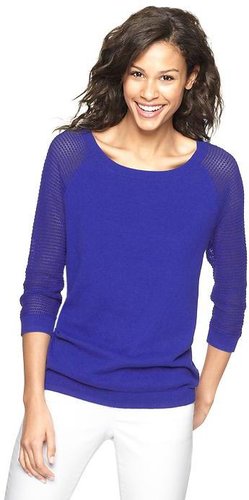 Mesh-sleeve sweater
