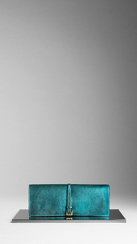 Metallic Leather Clutch Bag