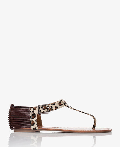 FOREVER 21 Leopard Print Thong Sandals