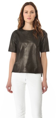 Vince Leather Hi Lo Tee