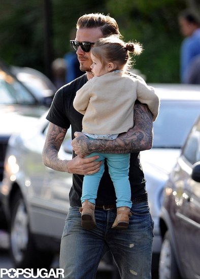 Harper Beckham Smiles Big in London With Dad David Harper Beckham Smiles Big in London With Dad David