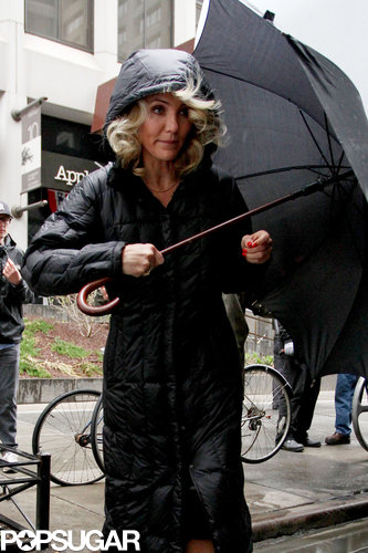 Cameron Diaz wore a long rain jacket in NYC.
Cameron Diaz wore a long rain jacket in NYC.