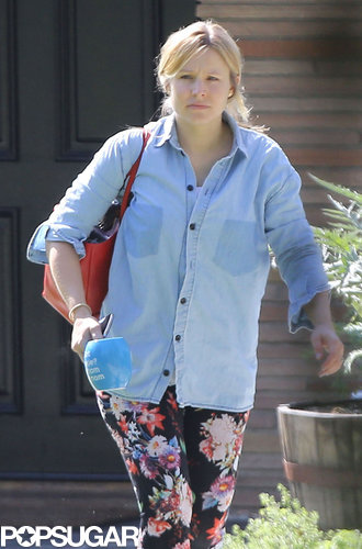 Kristen Bell wore floral pants and a denim shirt in her first sighting since giving birth to Lincoln Shepard.
Kristen Bell wore floral pants and a denim shirt in her first sighting since giving birth to Lincoln Shepard.