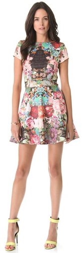 Nicholas Tapestry Print Scuba Skater Dress