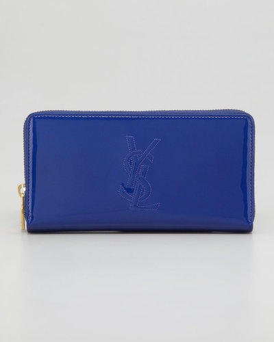 Saint Laurent Belle du Jour Zip Wallet, Blue