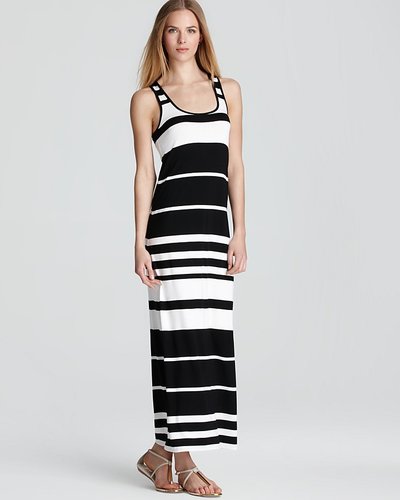 Aqua Maxi Dress - Variegated Stripe Racerback