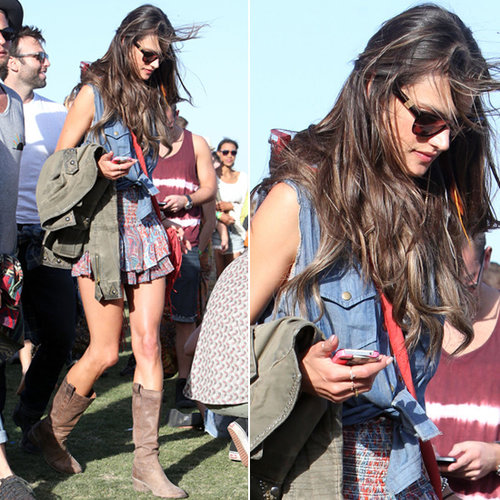 Alessanda Ambrosio accessorized her Coachella style with riding boots, a fringed crossbody bag, and these Louisiana Purchase ($165) Westward Leaning sunglasses.
Alessanda Ambrosio accessorized her Coachella style with riding boots, a fringed crossbody bag, and these Louisiana Purchase ($165) Westward Leaning sunglasses.