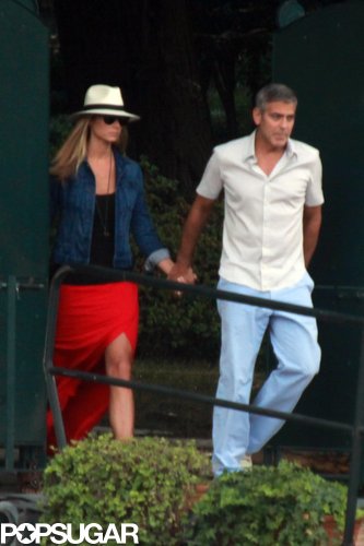 George Clooney held girlfriend Stacy Keibler's hand in June 2012 while at Lake Como.
George Clooney held girlfriend Stacy Keibler's hand in June 2012 while at Lake Como.
