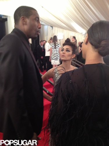Emmy Rossum had her own fangirl moment greeting NY Knicks player Amar'e Stoudemire.
Emmy Rossum had her own fangirl moment greeting NY Knicks player Amar'e Stoudemire.