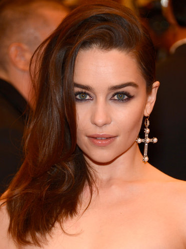 Emilia Clarke added a cool-girl touch with a single Fred Leighton cross earring.
Emilia Clarke added a cool-girl touch with a single Fred Leighton cross earring.