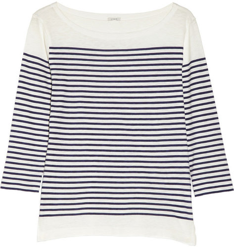 J.Crew Engineered striped cotton-jersey top
