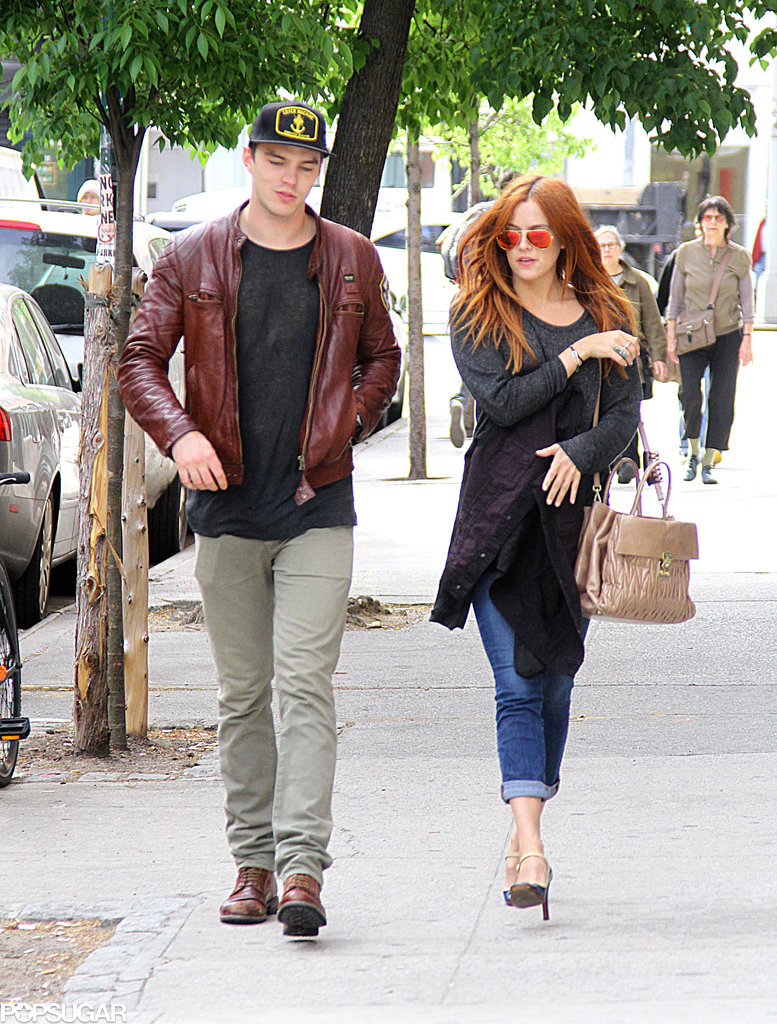 Nicholas Hoult walked with Riley Keough in NYC. Nicholas Hoult walked with Riley Keough in NYC.