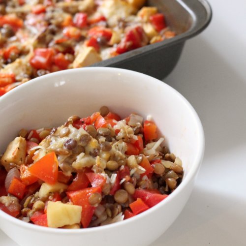 Recipe For Red Capsicum and Lentil Bake