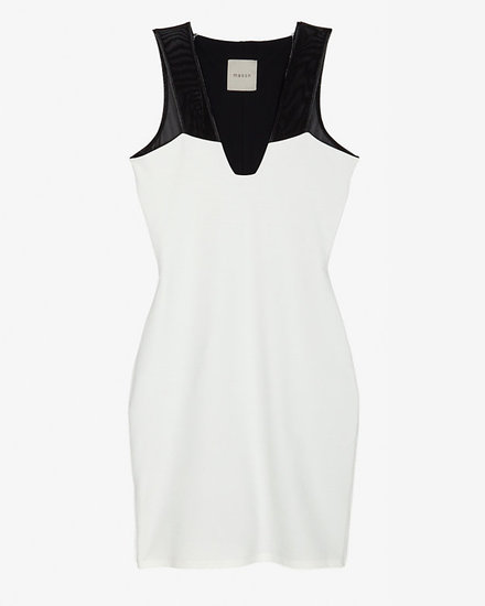 The typical little white dress is loose and airy, better suited to a lazy afternoon than a hot date. Shake up the status quo with something body-conscious like this curve-hugging Mason by Michelle Mason style ($368).
The typical little white dress is loose and airy, better suited to a lazy afternoon than a hot date. Shake up the status quo with something body-conscious like this curve-hugging Mason by Michelle Mason style ($368).