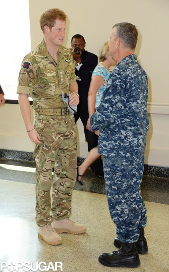 Prince Harry wore fatigues to the hospital.
Prince Harry wore fatigues to the hospital.