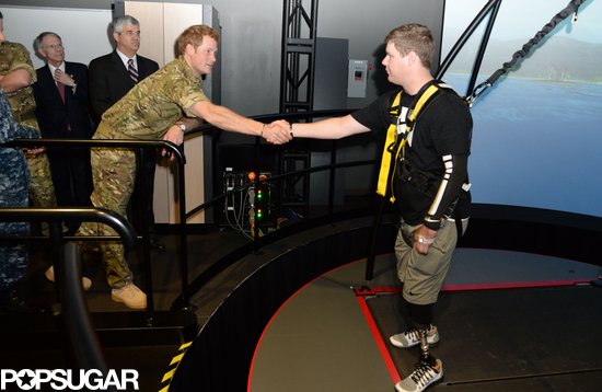 Prince Harry visited with veterans at the Walter Reed Memorial Hospital for Injured Servicemen.
Prince Harry visited with veterans at the Walter Reed Memorial Hospital for Injured Servicemen.