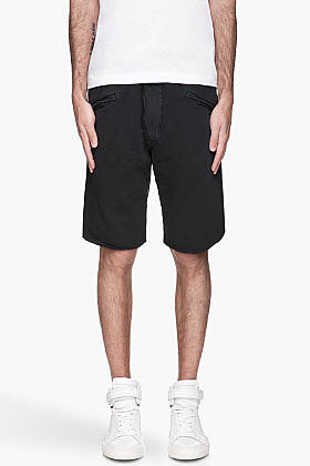 PIERRE BALMAIN Washed black cut off Sweat Shorts