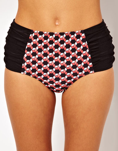 ASOS Geo Print Highwaisted Bikini Pant