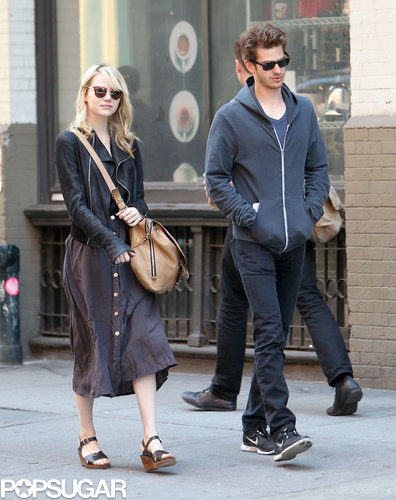 Andrew Strolls Arm in Arm With Emma During a Spider-Man Break Andrew Strolls Arm in Arm With Emma During a Spider-Man Break
