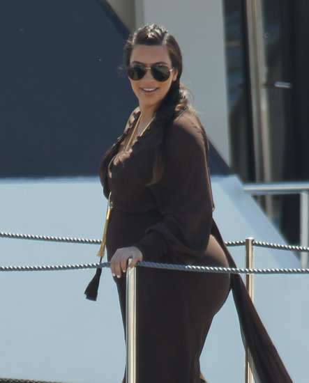 Kim Kardashian showed off her baby bump in a brown dress while relaxing on a Greek vacation with her family in April 2013.
Kim Kardashian showed off her baby bump in a brown dress while relaxing on a Greek vacation with her family in April 2013.