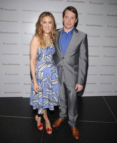 Parker styled one of her own creations, a printed full-skirt dress, with red bow-detail Valentino sandals at an NYC event in 2008.
Parker styled one of her own creations, a printed full-skirt dress, with red bow-detail Valentino sandals at an NYC event in 2008.
