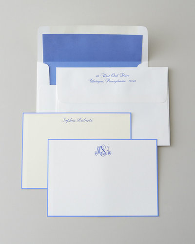 Facilitate the thank-you note process by wrapping up some elegant, personalized note cards ($20-$60).
Facilitate the thank-you note process by wrapping up some elegant, personalized note cards ($20-$60).