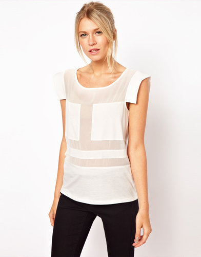 ASOS Top with Blocked Sheer Panel